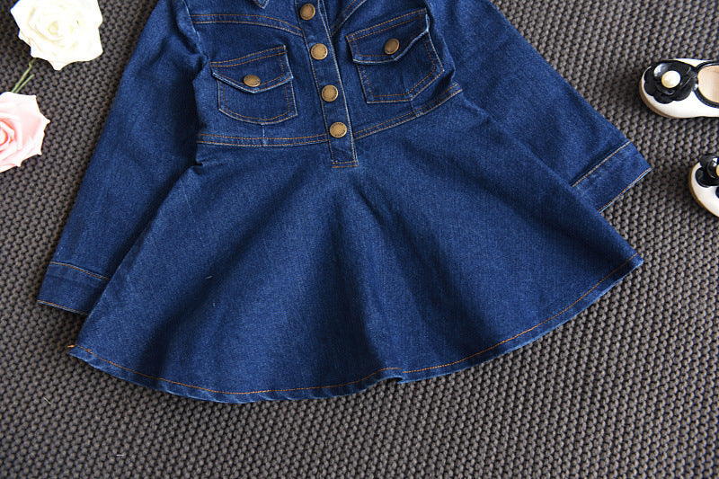 Denim Dress For Middle And Small Girls