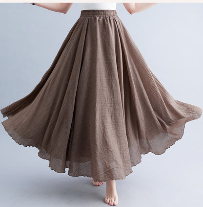 Lady Literature Plus Size Cotton And Linen Skirt