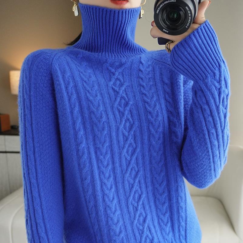 Womens High Neck Knitted Sweater