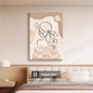 Decorative Painting Cream Style Abstract Line Character Mural