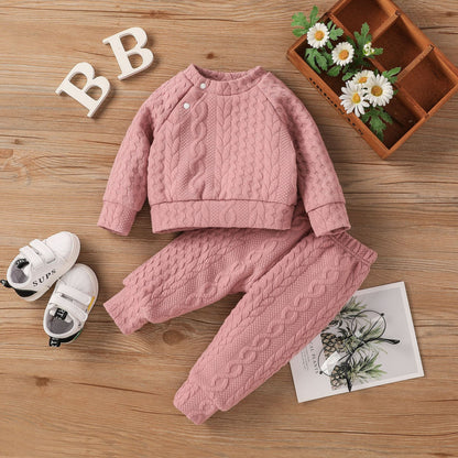 Toddler Twist Knitted Cotton Open Shoulder Suit