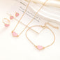 Fashion Heart Necklace Suit Jewelry Set Gift Party Jewelry