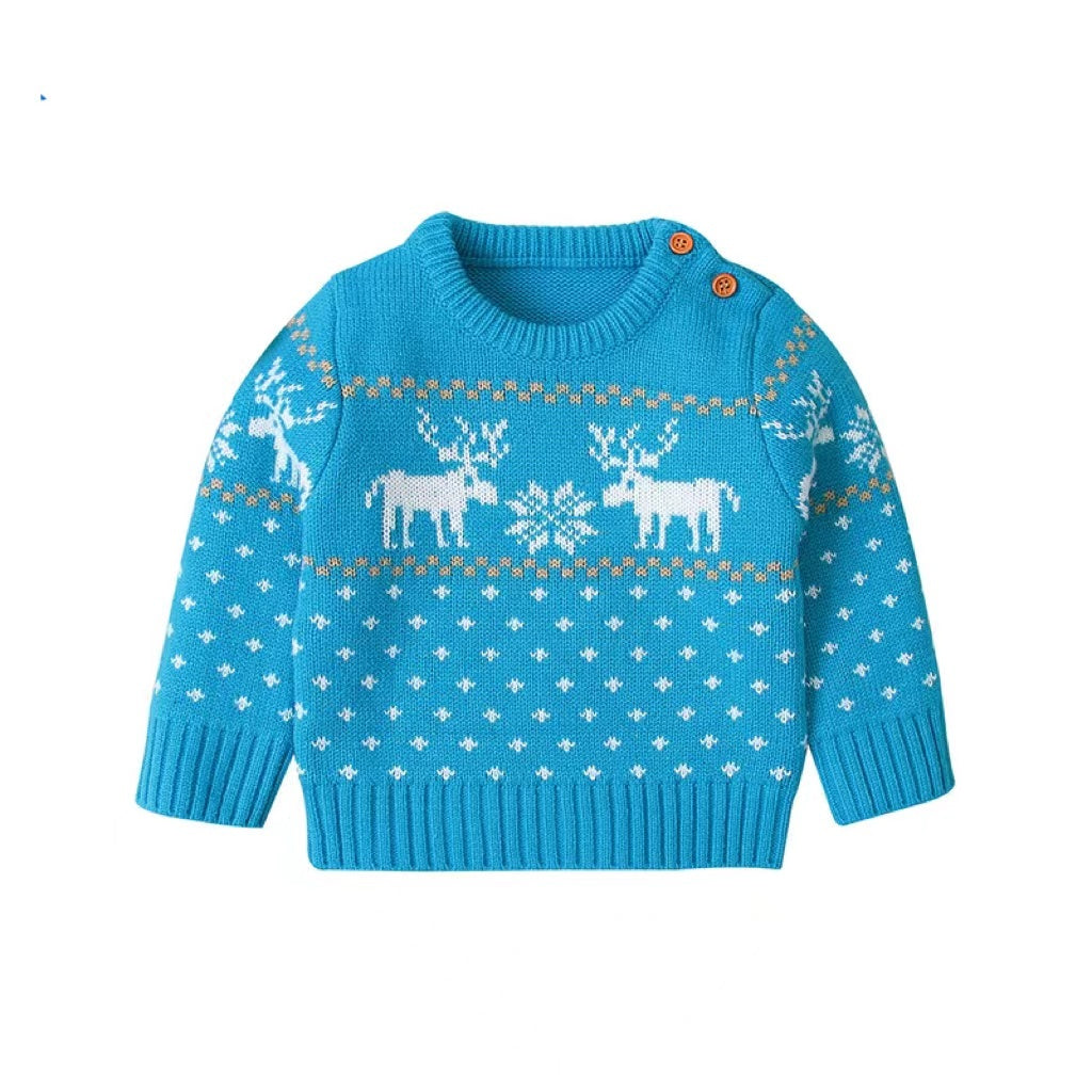 Boy's Christmas Giraffe Pullover Sweater