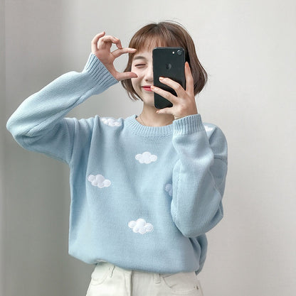 Womens Loose Full sleeve cloud sweater