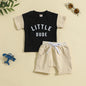 Children's Round Neck Letter Print Two-piece Set