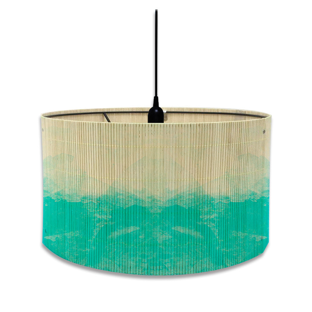 European Watercolor Gradient Printing Abstract Bamboo Lampshade