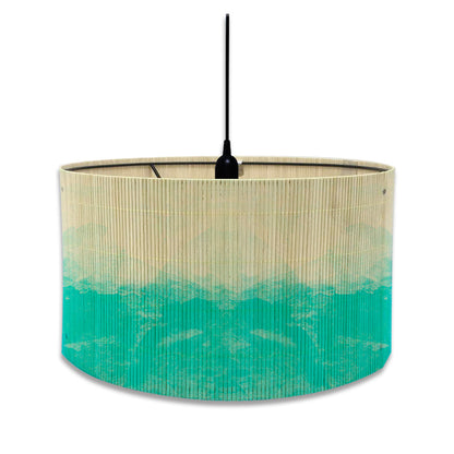 European Watercolor Gradient Printing Abstract Bamboo Lampshade