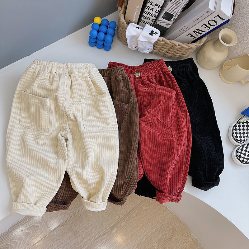 Children's Trousers Autumn And Winter Cotton Corduroy Trousers