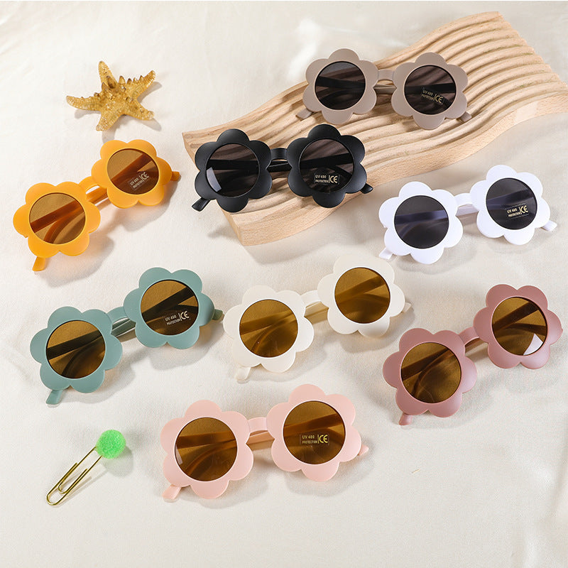 Children's Baby Cute Sun Flower Sunglasses Advanced Frosted Photo Sun-shade Glasses