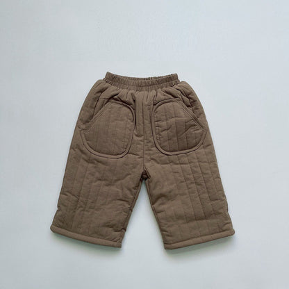 Lightweight Children's Retro Cotton Cropped Straight-leg Pants