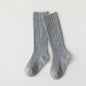 Sunken Stripe Socks Baby Plain Middle-long Stockings