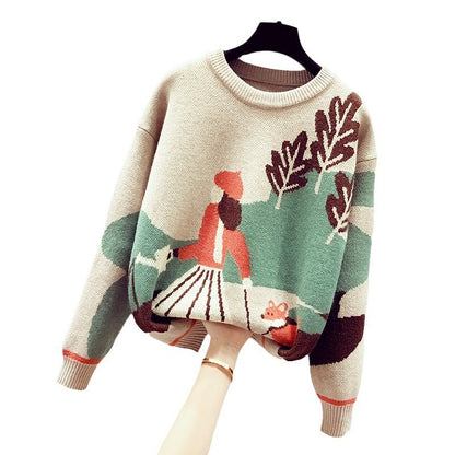 Retro Hong Kong Style Mock Neck Sweater Women