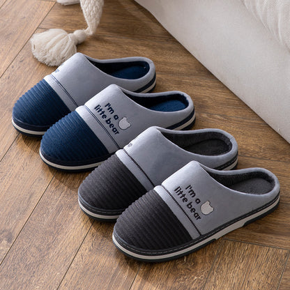 Plus Size Men's Slippers Indoor Warm Non Slip Cotton Slippers