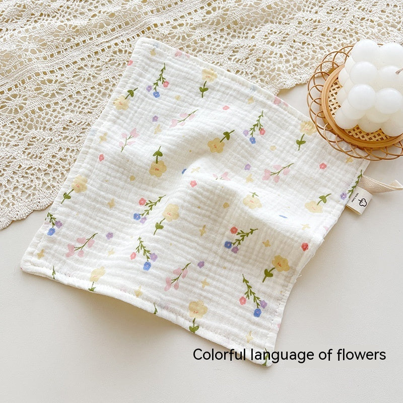 Four-layer Gauze Baby Saliva Towel Floral