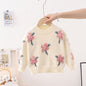 Girls Cute Little Flowers Sweater Bottoming Shirt