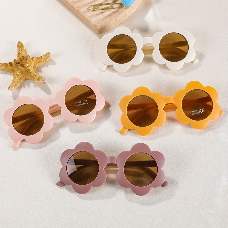 Children's Baby Cute Sun Flower Sunglasses Advanced Frosted Photo Sun-shade Glasses