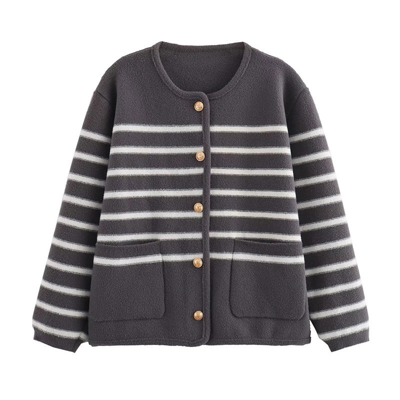 Women's Stripes Knitted Cardigan Jacket