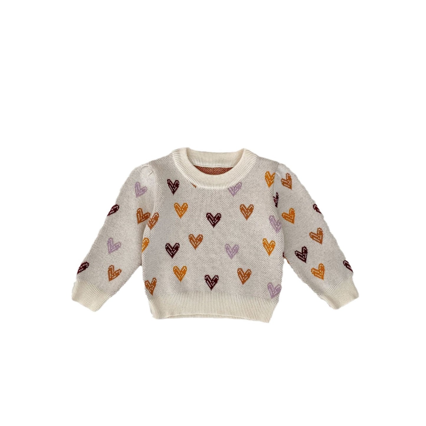 Heart Knitted All-match Leisure Pullover Cotton Sweater