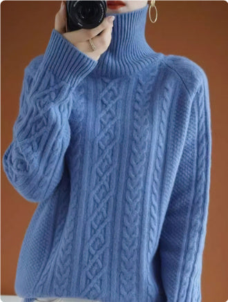 Womens High Neck Knitted Sweater