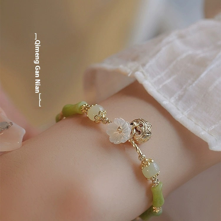 Olivine Bamboo Bracelet Female Bell Bracelet Light Luxury