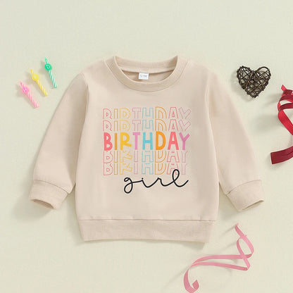 Girl's Casual Versatile Birthday Letter Hoodie