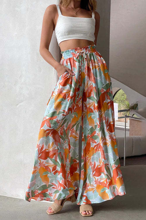 Printed Comfortable Casual Wide-leg Trousers