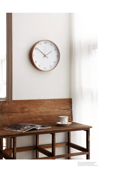 Wood Wall Clock Living Room Modern Minimalist Creative Clock