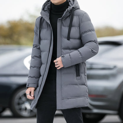 Long Hooded Jacket Warm Windproof Coat