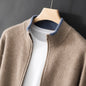 Mens Stand Collar Zipper Thickened Sweater