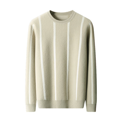 Men's Round Neck Thickening Knitted Sweater Wool