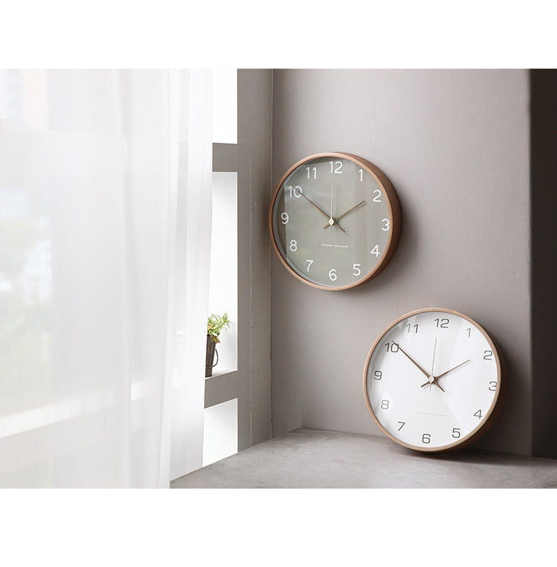 Wood Wall Clock Living Room Modern Minimalist Creative Clock