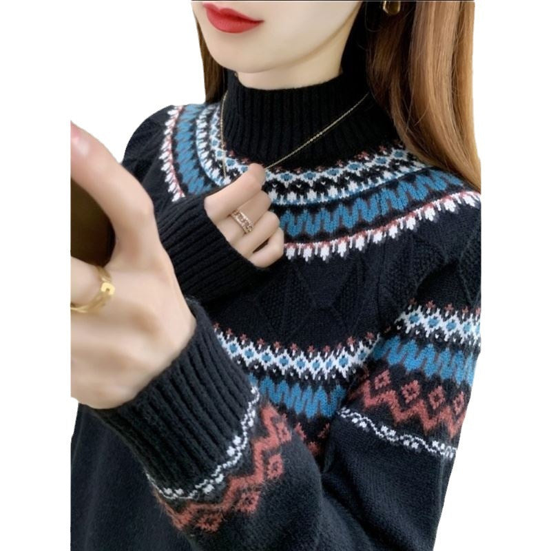 Womens Pullover Mock Neck Sweater