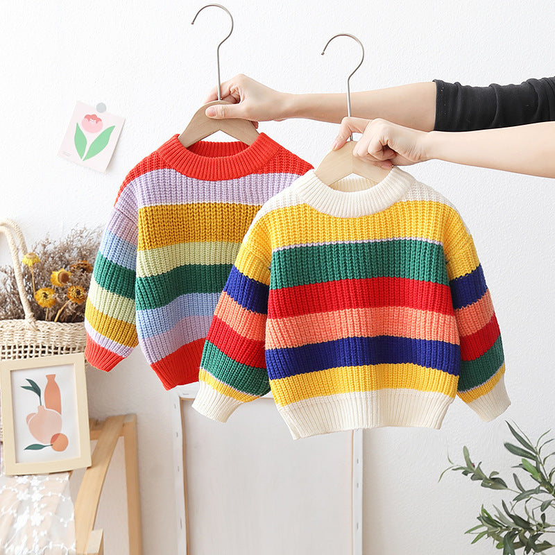 Baby Loose Striped Knitted Pullover