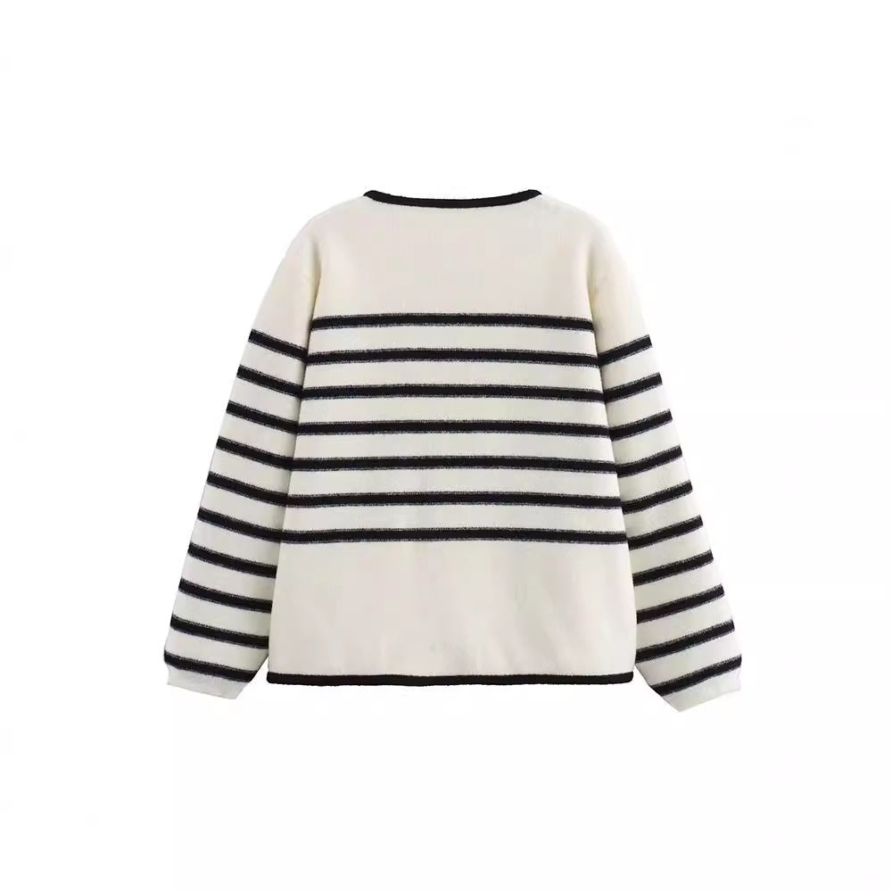 Women's Stripes Knitted Cardigan Jacket