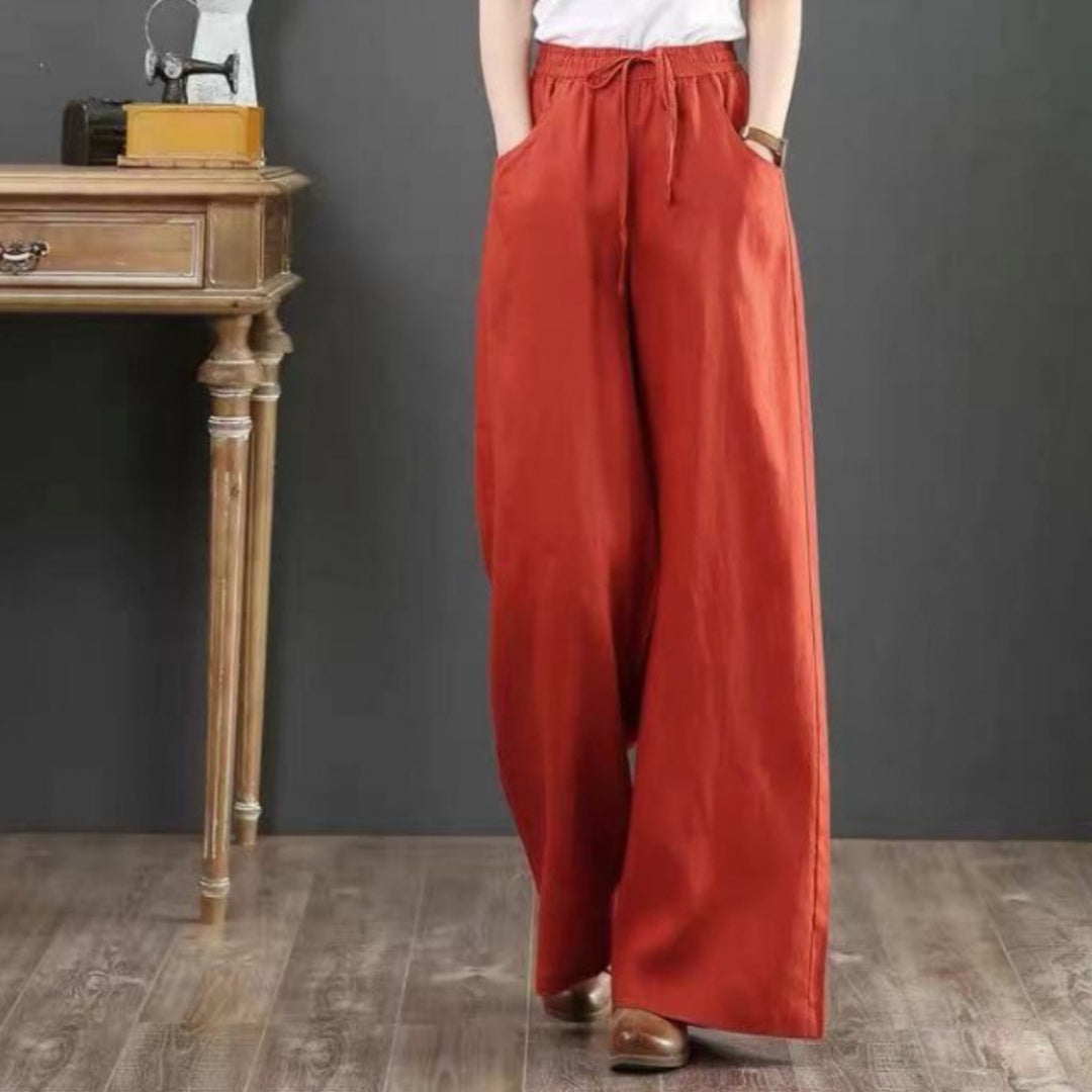 Linen Fabric Women's Wide-leg Pants Casual Yoga