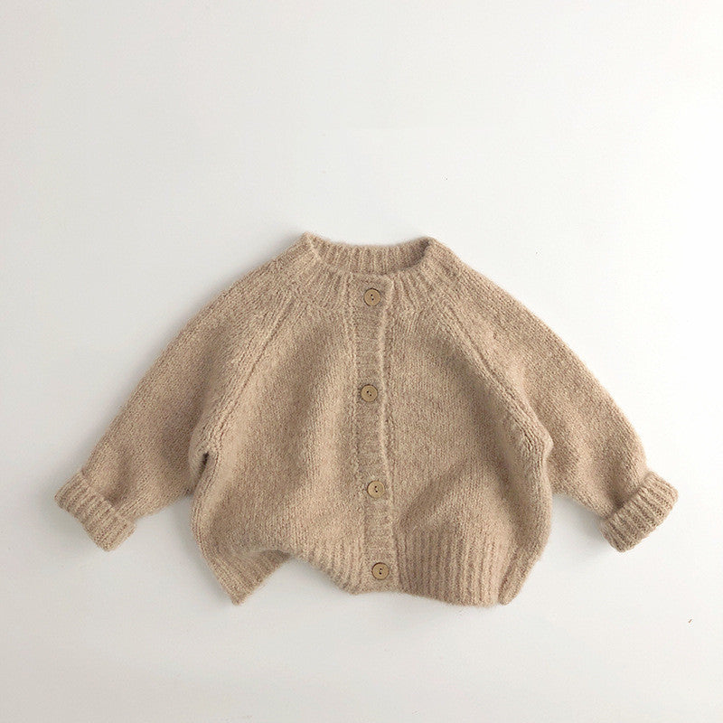 Girls' Western Style Solid Color Knitted Sweater