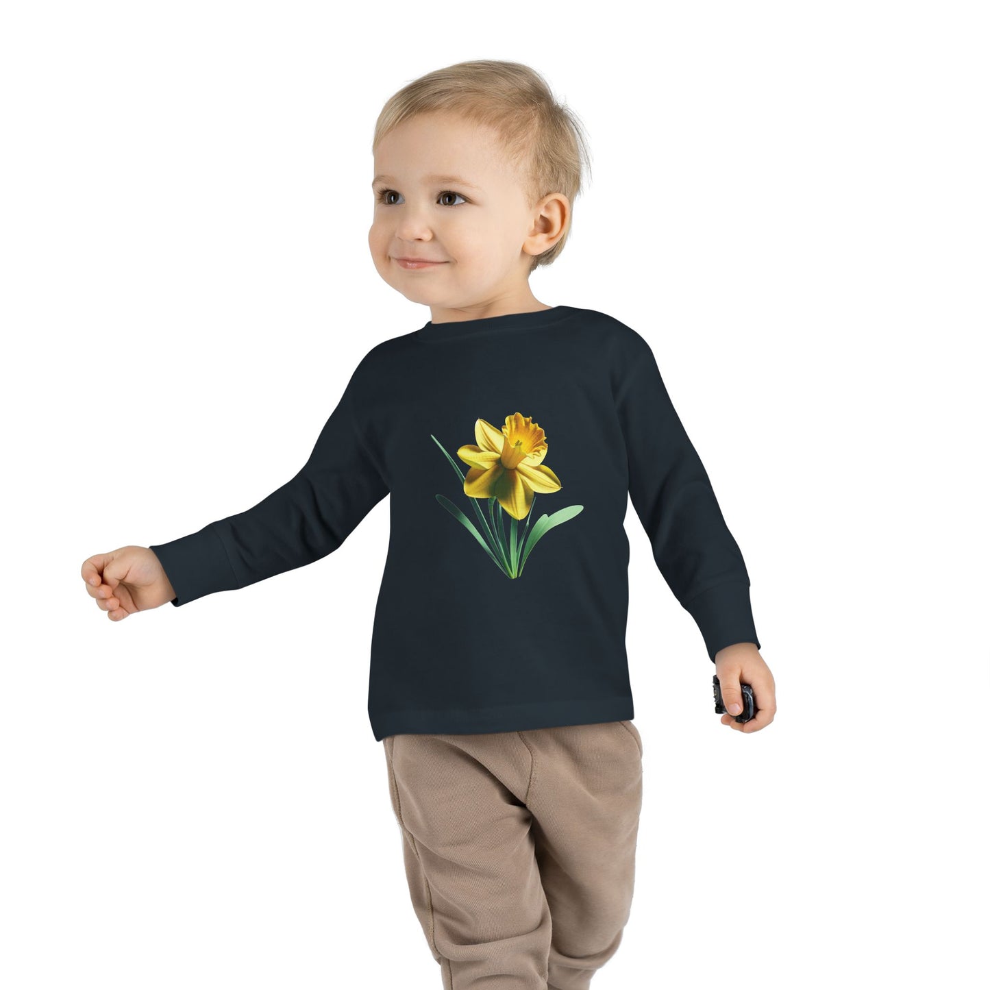 Birth flower -MARCH Toddler Long Sleeve Tee