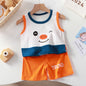 New Vest Suit Cotton Sleeveless Boy Summer Clothing Vest Two-piece Set Wholesale