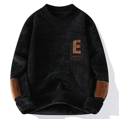 Mens Super Soft Fleece-lined Knitted Sweater