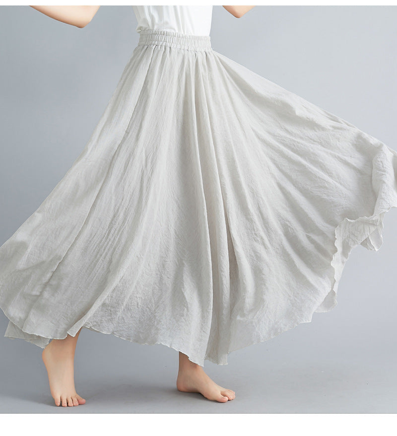 Lady Literature Plus Size Cotton And Linen Skirt