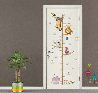 Cartoon Animals Height Measure Wall Sticker Decor Wall Art