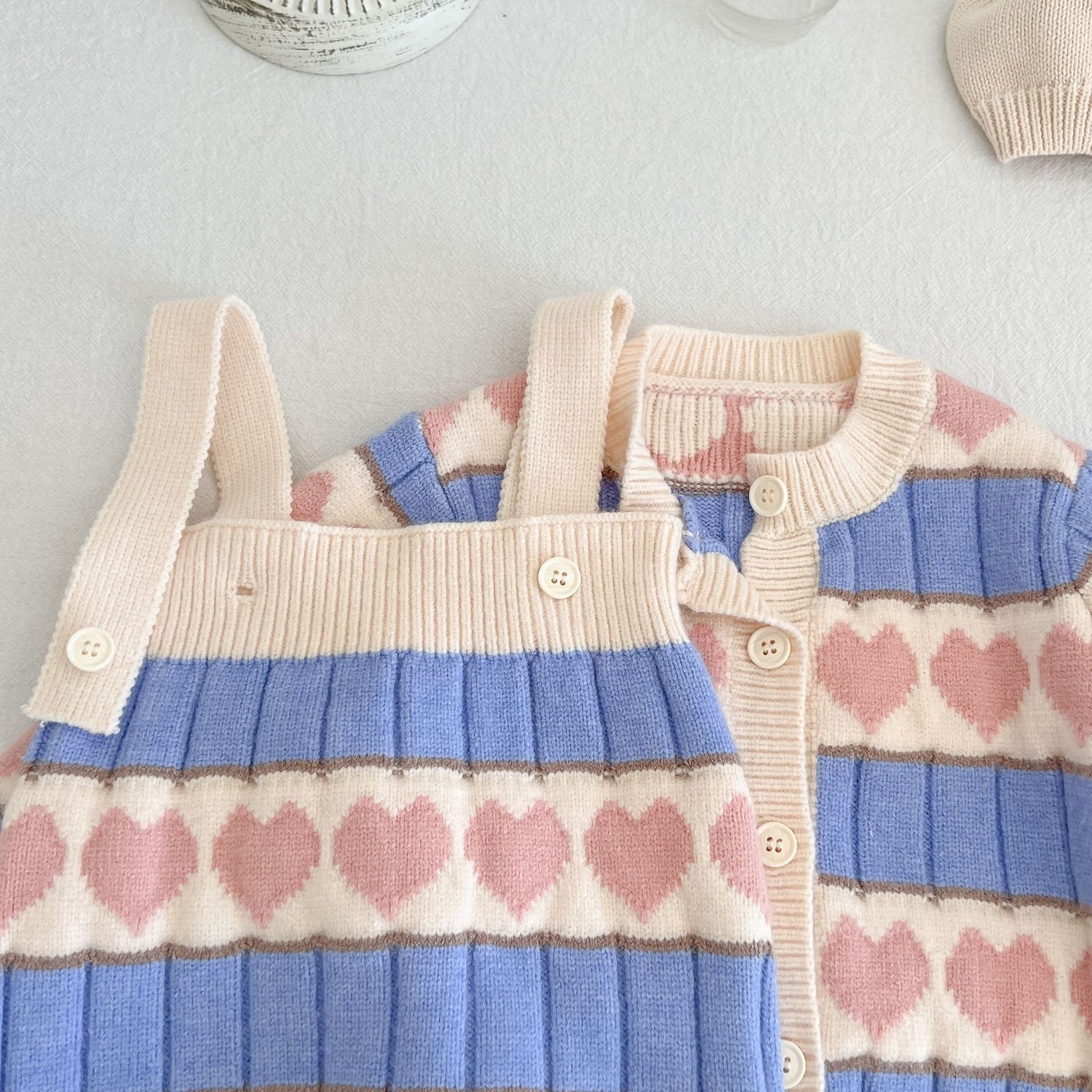 Baby Jacquard Love Long Sleeve Coat