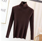 Tight pullover turtleneck sweater for women