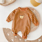 Baby Bodysuit Long Sleeve Striped Print Romper