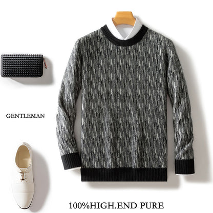 Mens Thick Round Neck Woolen Sweater