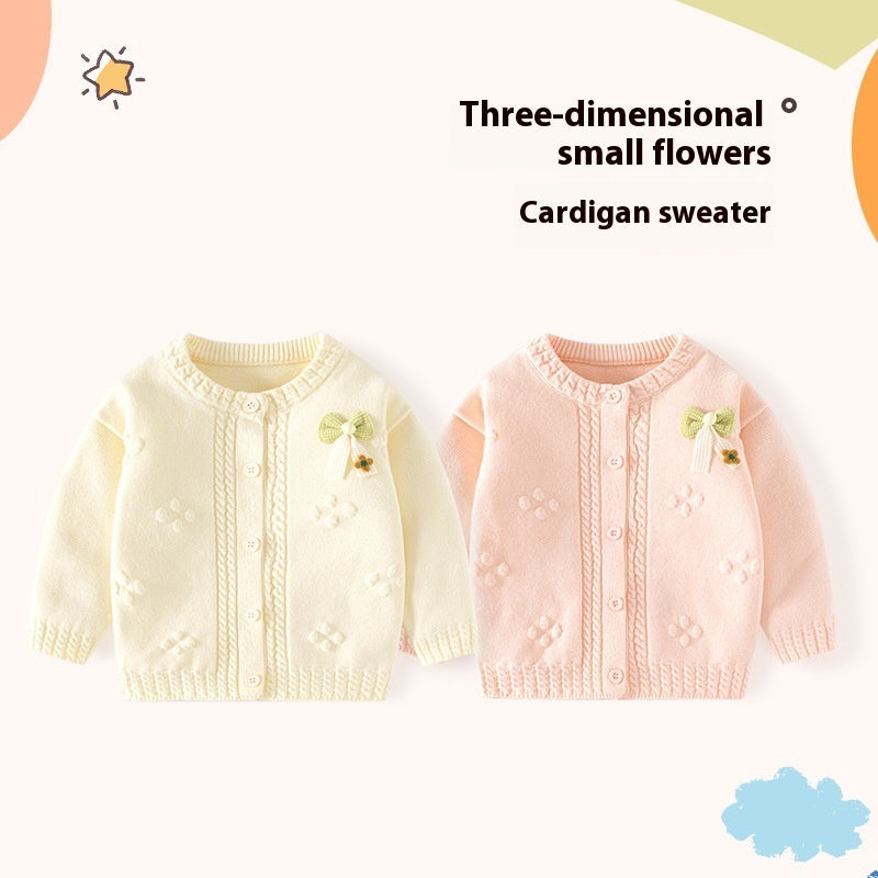 Girls Pure Cotton Knitted Cardigan Sweater