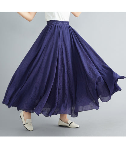 Lady Literature Plus Size Cotton And Linen Skirt