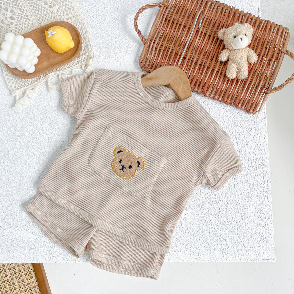 Babies Simple Bear Top Shorts