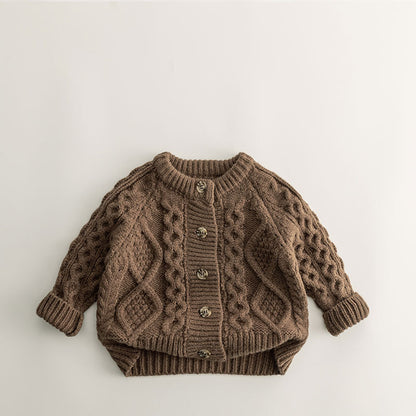 Baby Idle Style Knitted Sweater Thickened Coat