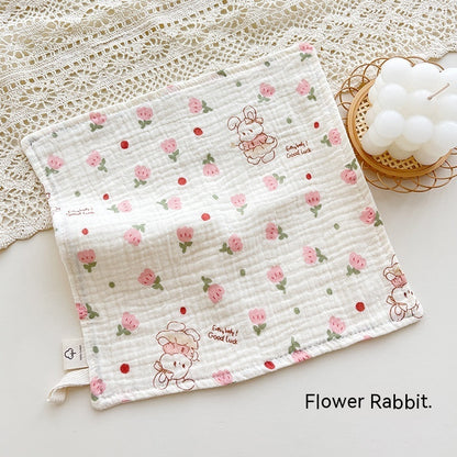 Four-layer Gauze Baby Saliva Towel Floral